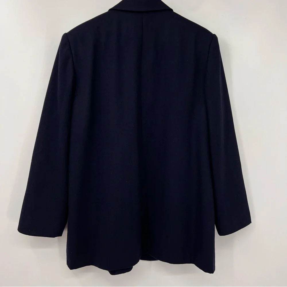Cathy Daniel’s 100% Wool‎ 1 Button Work Blazer Women’s Blue Size 16